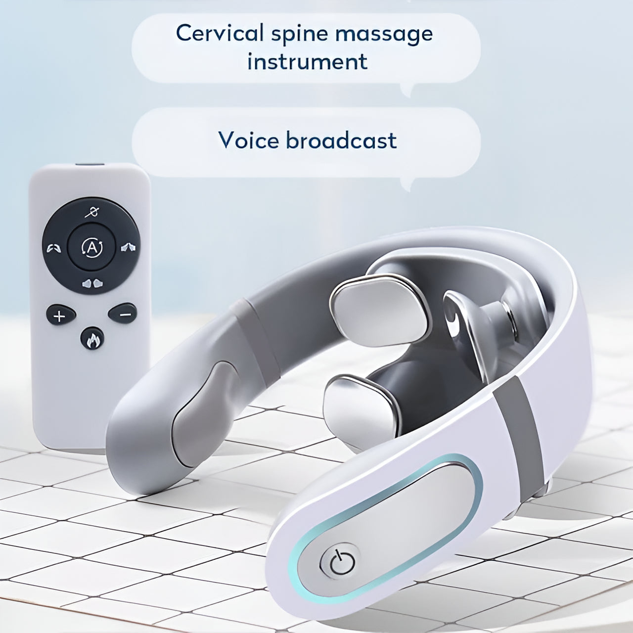 Cervical spine massager with remote control for neck pain relief and mobility support