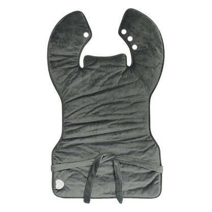 Gray wrap-around heating pad for neck, shoulder, and back pain relief