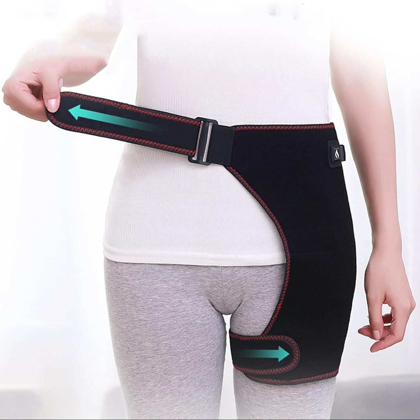 Adjustable hip and thigh compression wrap for pain relief and muscle support