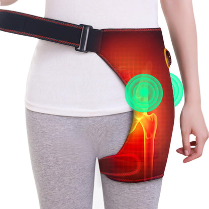 Hip and thigh heat therapy wrap for pain relief and muscle recovery