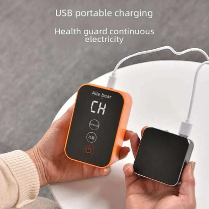 Portable electronic muscle stimulator with USB charging for pain relief and recovery