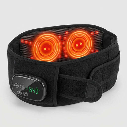 Infrared Massage Heat Belt wrapped around waist providing soothing heat and vibration therapy for lower back relaxation
