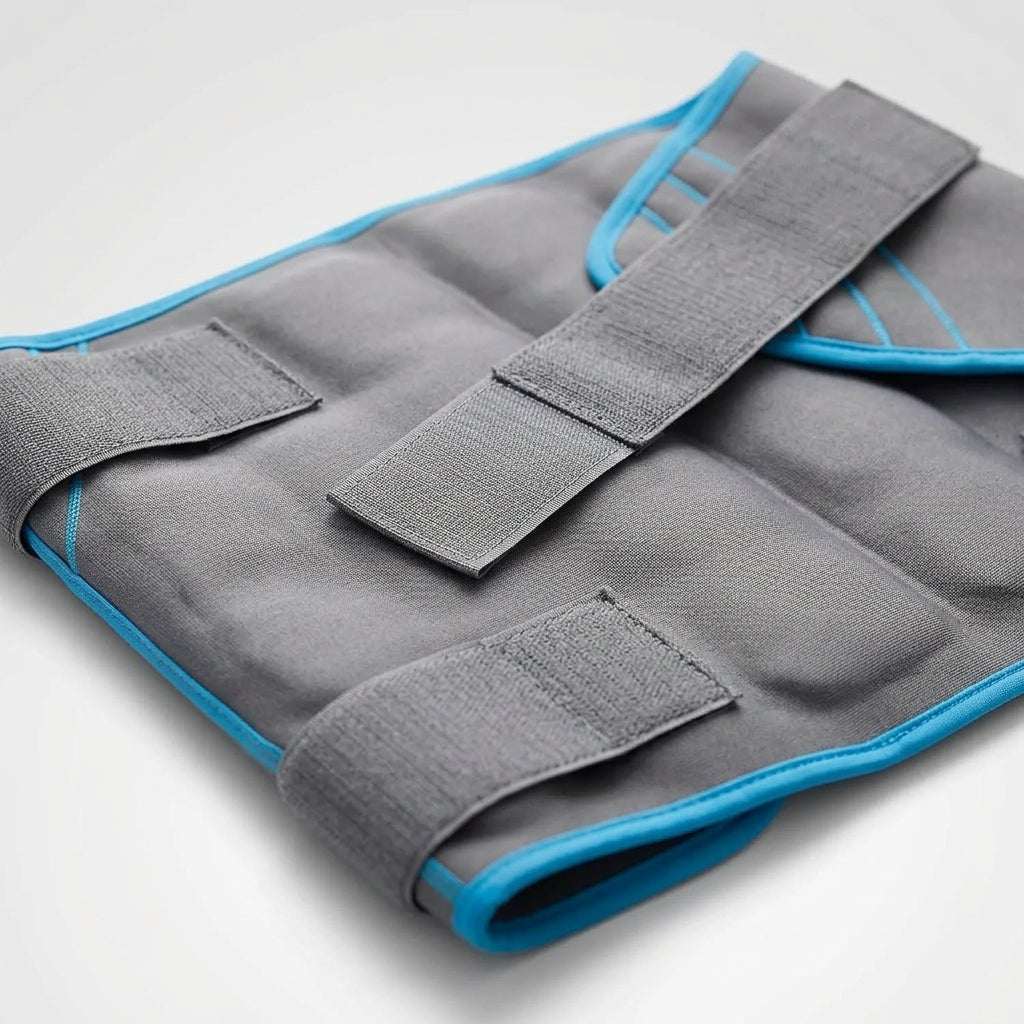 Arctic Flex Hot & Cold Therapy Wrap flexible gel pack wrapped around knee for soothing hot and cold pain relief