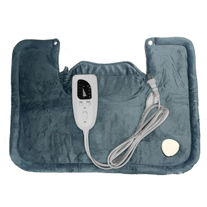 Plush electric heating pad with remote control for pain relief and muscle recovery