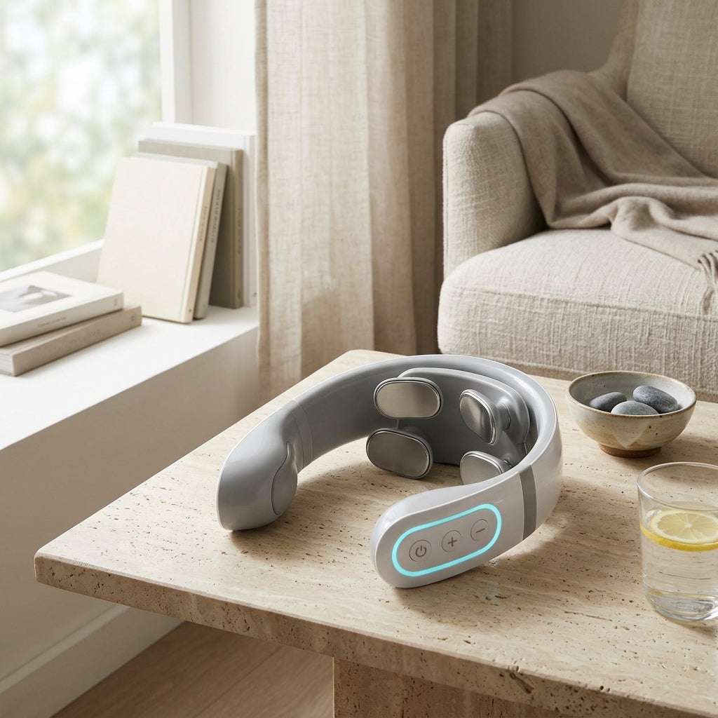 4D Neck Comfort Massager with multi-directional nodes and heat for neck and shoulder relief