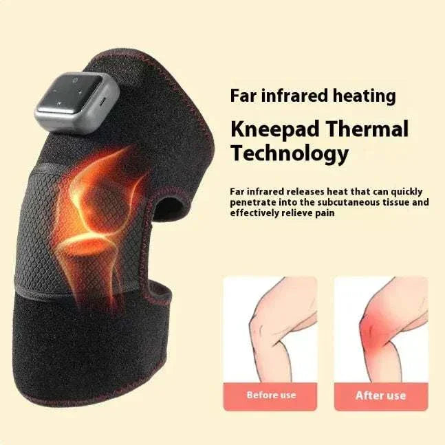 Far infrared heating knee pad for pain relief, thermal technology for muscle recovery.