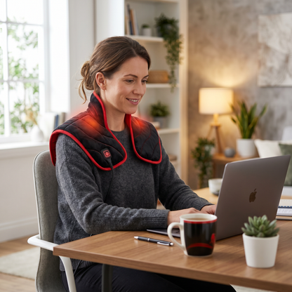 Adjustable Shoulder & Neck Heat Wrap providing targeted warmth and wraparound comfort for daily relaxation.