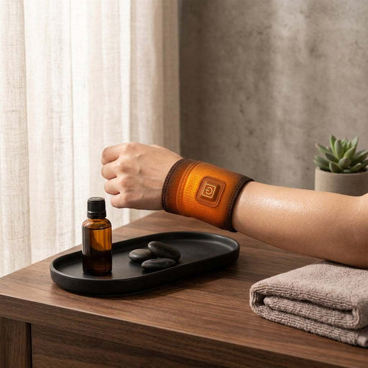 Heated wrist support brace providing warmth, comfort, and secure fit for daily use